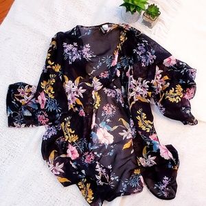 H&M Floral Sheer Pullover